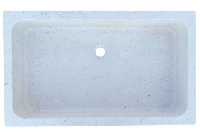 Biscottini Acquaio in marmo bianco L100xPR60xH20 cm Vasca realizzata completamente