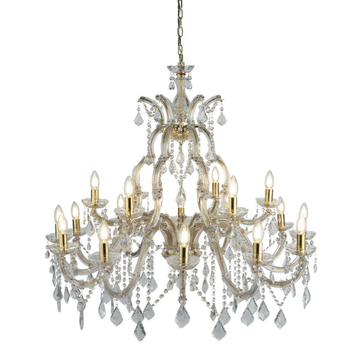 Lampadario Classico Marie Therese Acciaio Adjustable Vetro 18 Luci E14