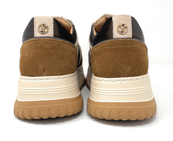 Janet & Janet sneakers donna in camoscio e pelle cuoio J-421
