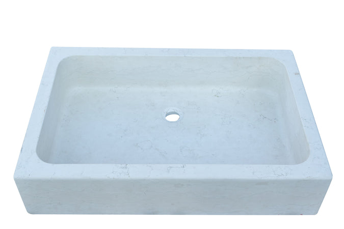 Biscottini Acquaio in marmo bianco L90xPR60xH20 cm Vasca realizzata completamente