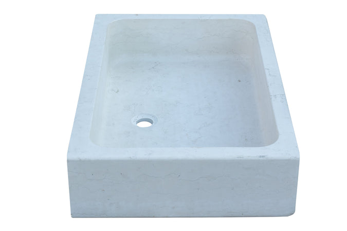 Biscottini Acquaio in marmo bianco L90xPR60xH20 cm Vasca realizzata completamente