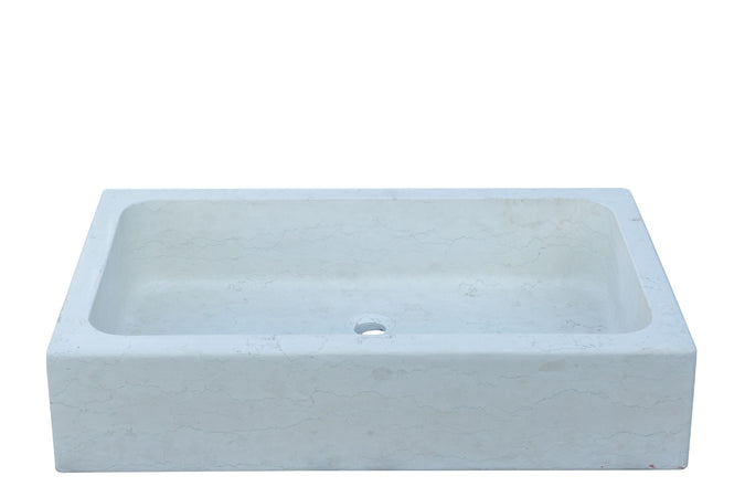 Biscottini Acquaio in marmo bianco L90xPR60xH20 cm Vasca realizzata completamente