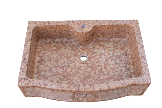 Biscottini Acquaio in marmo bianco L90xPR65xH19.5 cm Vasca realizzata completamente