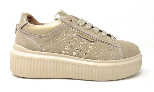 Janet & Janet sneakers donna in camoscio frost gold J-401