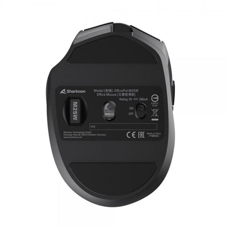 SHARKOON MOUSE WIRELESS OFFICEPAL, ERGONOMICO, NERO