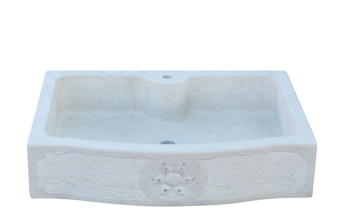 Biscottini Acquaio in marmo bianco L90xPR65xH19.5 cm