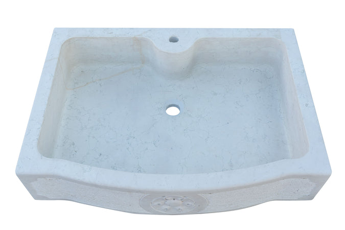 Biscottini Acquaio in marmo bianco L90xPR65xH19.5 cm