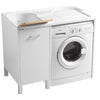 Lavatoio Colavene Domestica Vasca a Sinistra Con Piedini 106x60 Bianco Per Inserimento Lavatrice