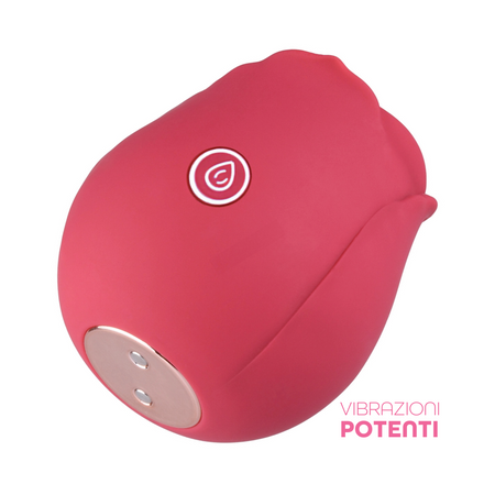 Succhia Clitoride Vibratore a Forma di Rosa Stimolatore con Suzione e Vibrazione