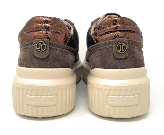 Janet & Janet sneakers donna in camoscio brown J-401