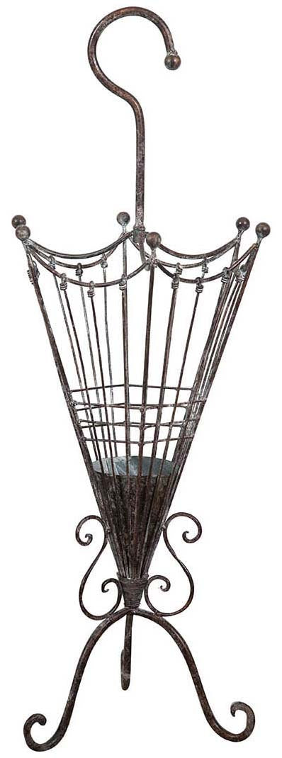 Biscottini Portaombrelli in ferro battuto finitura ruggine anticata L32xPR32xH83 cm