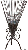 Biscottini Portaombrelli in ferro battuto finitura ruggine anticata L32xPR32xH83 cm