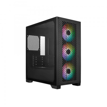 CASE MINITOWER NO PSU ELITE 301 BK USB A+C 3,5/2,5 RGB GLASS MATX MITX