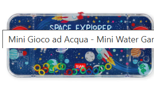 Legami, Mini Gioco ad Acqua - Mini Water Game, Tema Space