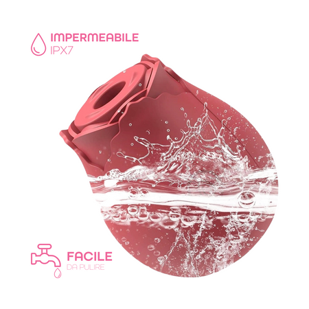 Succhia Clitoride Vibratore a Forma di Rosa Stimolatore con Suzione e Vibrazione