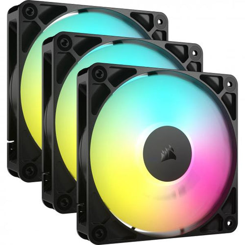 Corsair RS120 ARGB Case per computer Ventilatore 12 cm Nero 3 pz (Rs120 Argb Computer Case Fan - 12 Cm Black 3 Pc[S] - Warranty: 12M)