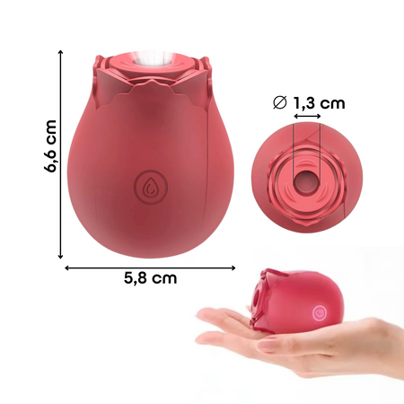 Succhia Clitoride Vibratore a Forma di Rosa Stimolatore con Suzione e Vibrazione