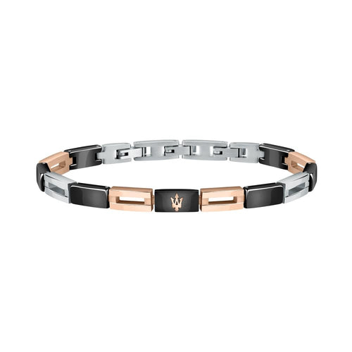 Bracciale MASERATI uomo Ceramic acciaio / oro rosa