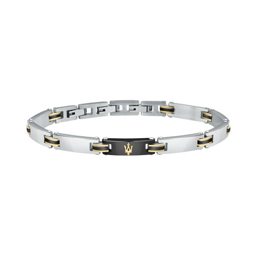Bracciale MASERATI uomo Iconic acciaio / ceramica nera