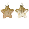 Palline a forma di stella in vetro per albero di natale oro, confezione da 2 pezzi