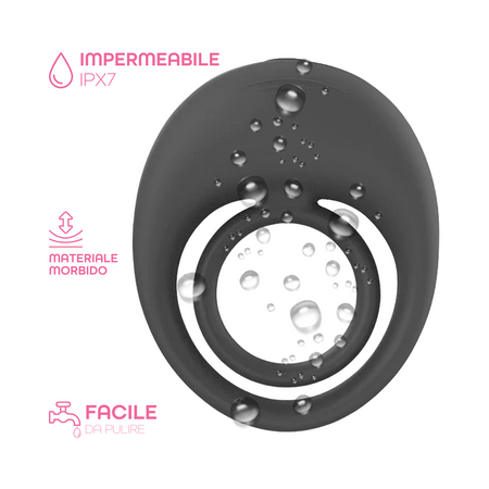 Anello Fallico Vibrante per Pene Stimolatore Clitoride Ritardante in Silicone USB