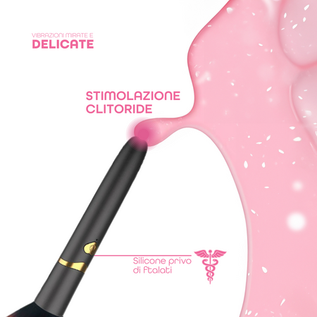 Vibratore a forma di Pennello Trucco con 10 Modalità di Vibrazioni Ricaricabile