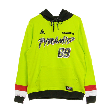 BLACK PYRAMID Felpa Leggera Cappuccio Uomo Pyramid 89 Fluo Green da uomo