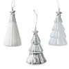 Pendaglio a forma di albero bianco con glitter per albero decorazione natalizia da 13 cm