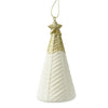 Pendaglio a forma di albero bianco lana con glitter per albero decorazione natalizia da 13 cm