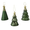 Pendaglio a forma di albero verde con glitter per albero decorazione natalizia da 13 cm