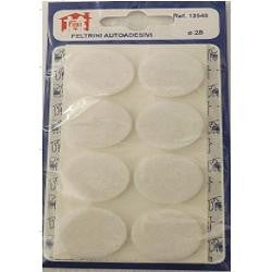 Oreca Feltrini tondi autoadesivi D. 28 x h. 3,5 mm Bianco 0013540