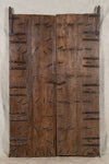 Biscottini Porta portone in legno massello e ferro da interno o da esterno vecchia e antica medievale scorrevole