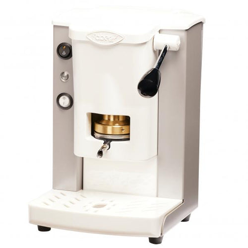FABER PICCOLA SLOT BASIC (GRIGIO E BIANCO) - MACCHINA PER CAFFE'' - PRESSACIALDA IN OTTONE - TELAIO METALLO E POLICARBONATO