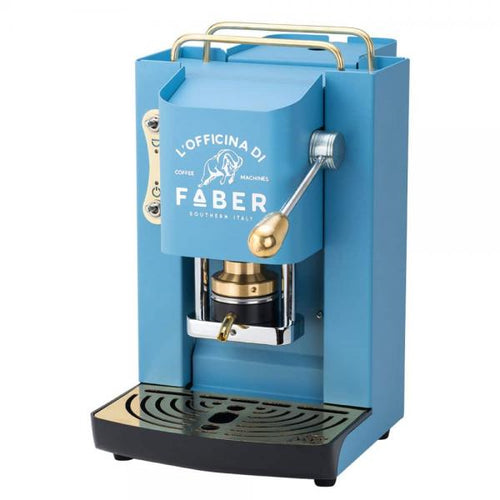FABER PRO DELUXE TURCHESE - MACCHINA PER CAFFE'' - PRESSACIALDA IN OTTONE - ELETTROVALVOLA E TERMOSTATO 95 - TELAIO IN ACCIAIO