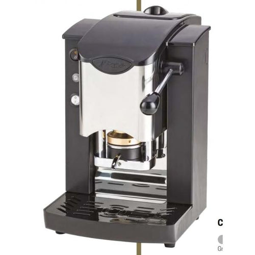 FABER SLOT INOX - MACCHINA PER CAFFE'' CON PRESSACIALDA IN OTTONE - TELAIO IN METALLO NERO E FRONTALE IN ACCIAIO