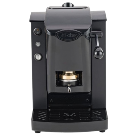 FABER SLOT PLAST BASIC - MACCHINA PER CAFFE'' CON PRESSACIALDA IN OTTONE - TELAIO IN METALLO NERO E FRONTALE IN POLICARBONATO NERO