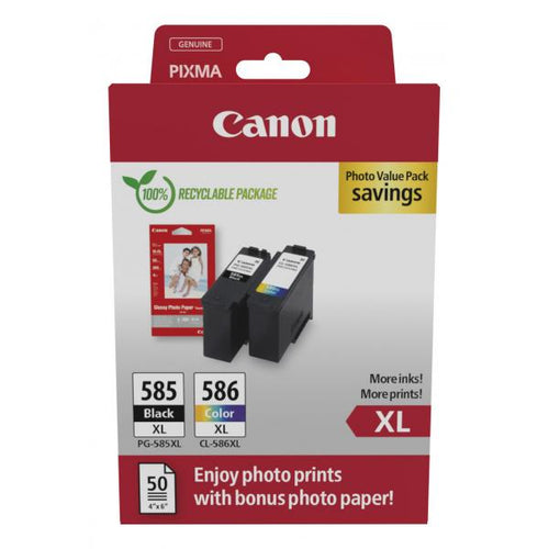 Canon PG-585XL/CL-586 PVP cartuccia d'inchiostro 2 pz Originale Resa elevata [XL] Nero, Ciano, Magenta, Giallo (Canon PG-585XL/CL-586XL PHOTO VALUE - 6204C005)