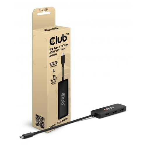 CLUB3D CSV-1554 hub di interfaccia USB tipo-C Nero (Interface Hub Usb Type-C Black - Warranty: 12M)