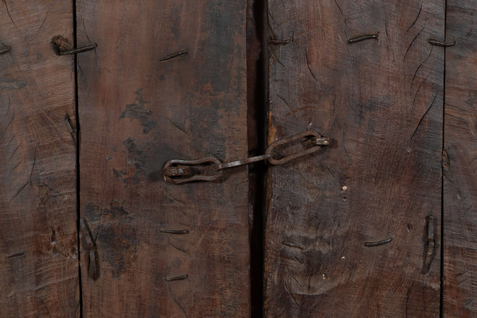 Biscottini Porta portone in legno massello e ferro da interno o da esterno vecchia e antica medievale scorrevole