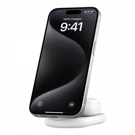 Belkin BoostCharge Cuffie, Smartphone USB Carica wireless Ricarica rapida Interno (WRLSS BOOST CHARGEQi2 - klappbare 2in1 Ladestat. 15Watt)