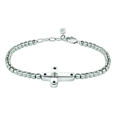 Bracciale MORELLATO uomo Mister boules croce diamanti neri