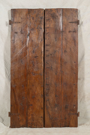 Biscottini Porta portone in legno massello e ferro da interno o da esterno vecchia e antica medievale scorrevole