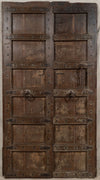 Biscottini Porta portone in legno massello e ferro da interno o da esterno vecchia e antica medievale scorrevole