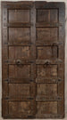 Biscottini Porta portone in legno massello e ferro da interno o da esterno vecchia e antica medievale scorrevole