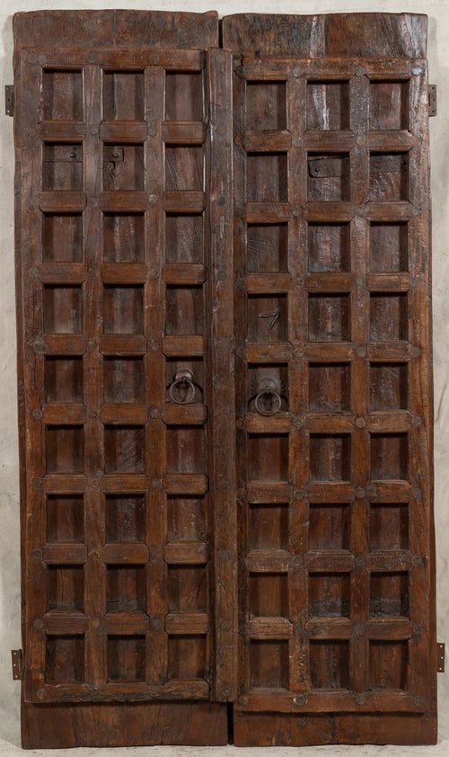 Biscottini Porta portone in legno massello e ferro da interno o da esterno vecchia e antica medievale scorrevole
