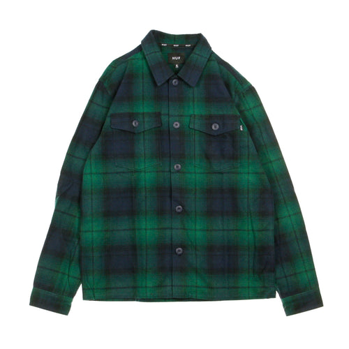 HUF Camicia Manica Lunga Uomo John Bdu L/s Woven Shirt Dark Navy da uomo