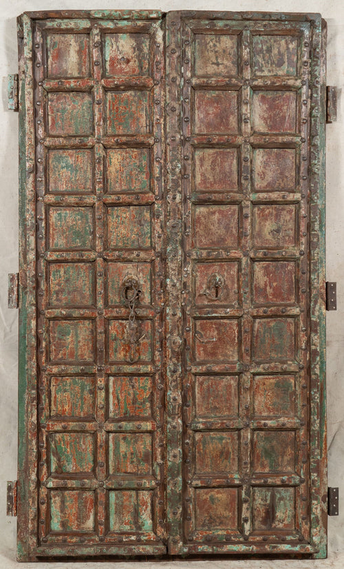 Biscottini Porta portone in legno massello e ferro da interno o da esterno vecchia e antica medievale scorrevole