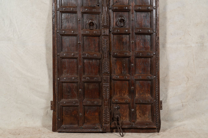 Biscottini Porta portone in legno massello e ferro da interno o da esterno vecchia e antica medievale scorrevole