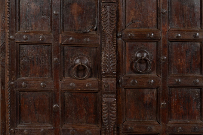 Biscottini Porta portone in legno massello e ferro da interno o da esterno vecchia e antica medievale scorrevole