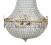 Biscottini Lampadario in fusione di ottone e gemme in cristallo Diam. 50XH100 cm struttura